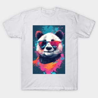 Cool Panda Bear Painting T-Shirt